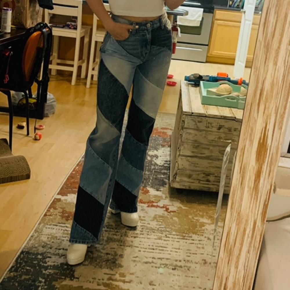 REVICE Denim Patched Jeans